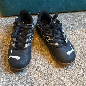 Puma Kids Black Sneakers with White Logo